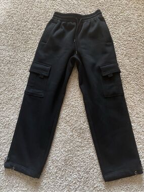 Men's Black Cargo Jogger Pants with Utility Pockets